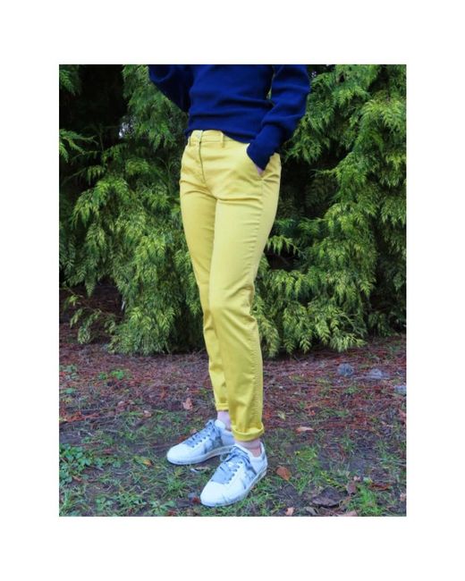 Mason's Yellow Slim-Fit Trousers
