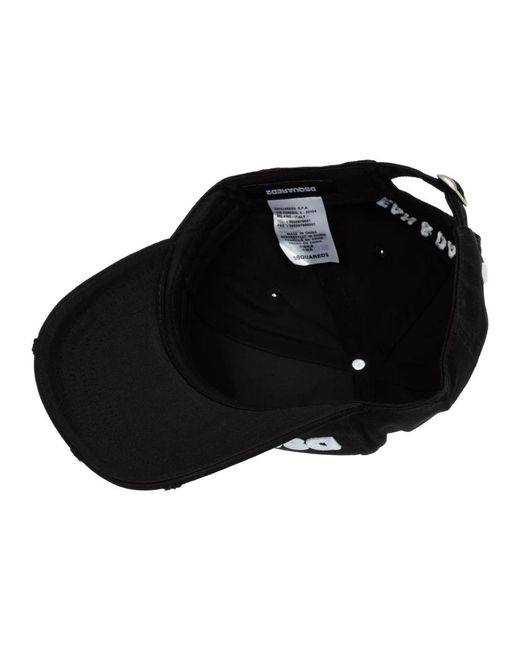 DSquared² Schwarze baumwoll-schirmmütze,verstellbare einfarbige logo mütze in Black für Herren
