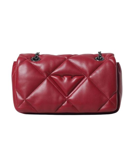 Emporio Armani Red Rote Stepp-Crossbody-Tasche