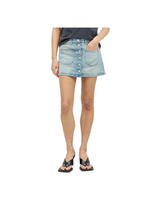 Courreges Blue Denim mini rock mit multiflex stil