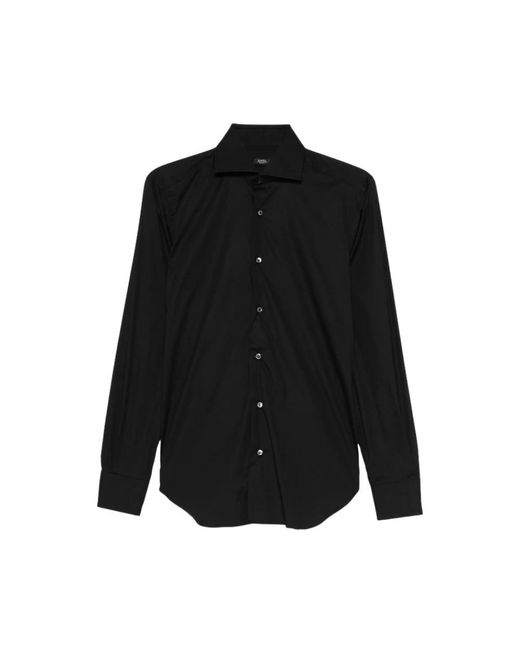 Barba Napoli Poplin Overhemd in het Black voor heren