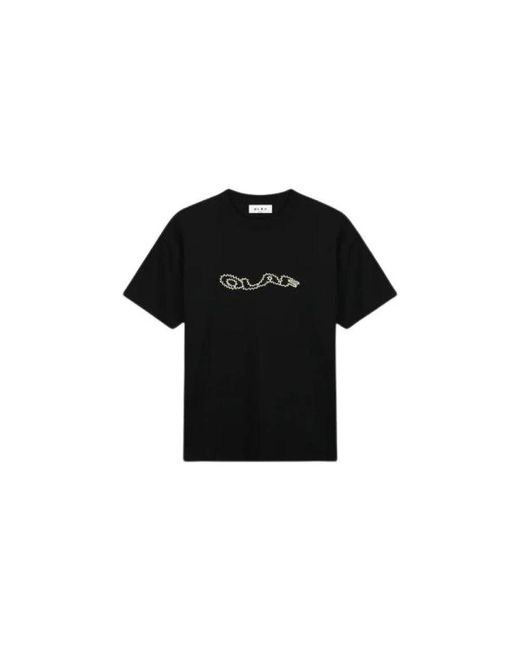 Olaf Hussein Zigzag wavy drift tee in Black für Herren