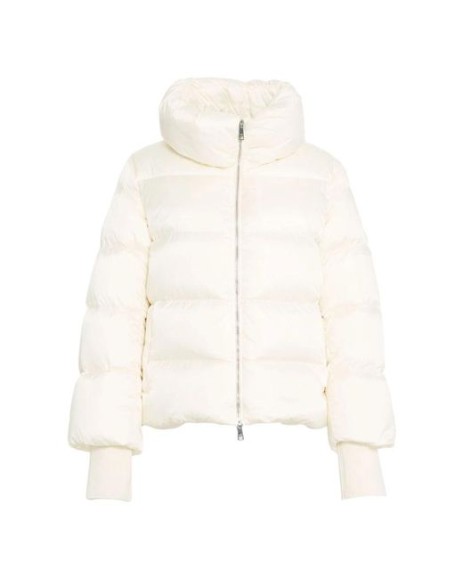 Add Jassen ,Wit ,Leer Short Down Cape in het White