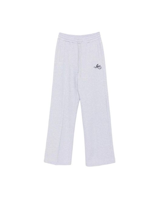 MSGM Broeken ,Grijs ,Katoen Jersey Joggers in het White