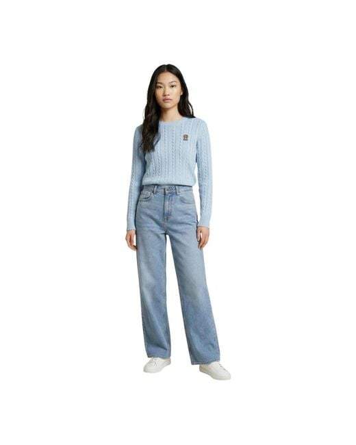 Jacqueline De Yong Blue Round-Neck Knitwear