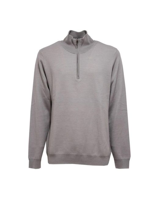 Paolo Pecora Grauer Woll-/Baumwollpullover Lupetto-Stil in Gray für Herren