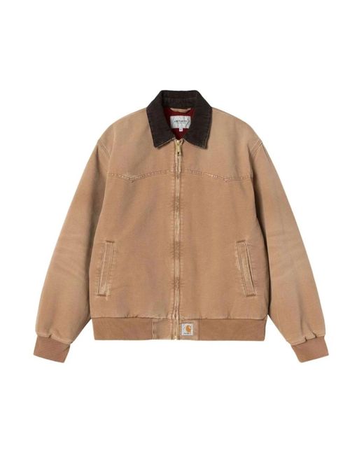 Carhartt Jassen ,Bruin ,Katoen Og Santa Fe Jacket in het Natural
