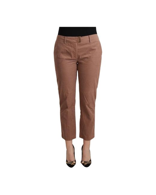 CoSTUME NATIONAL Brown Cropped Trousers