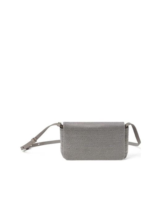 Brunello Cucinelli Gray Crossbody Bag Calf Leather