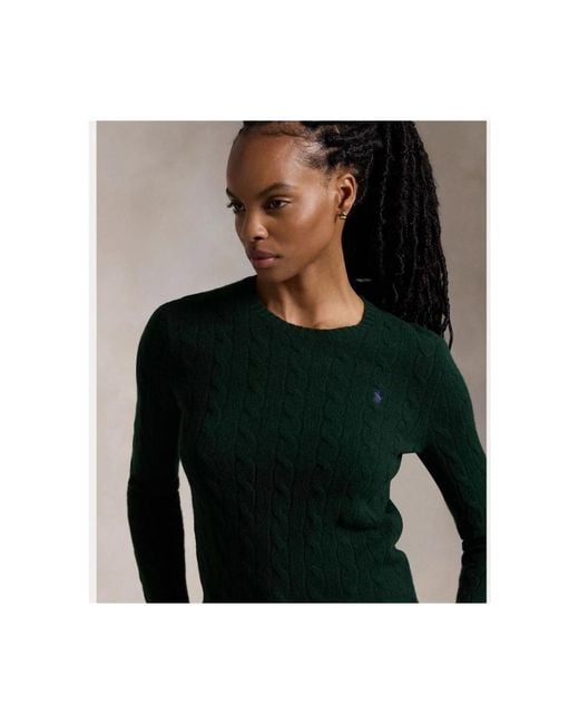 Ralph Lauren Green Julianna Wollpullover Mit Rundem Hals