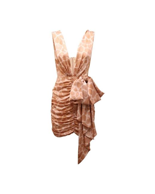 Elisabetta Franchi Brown Seidenkleid Mit Reißverschluss Hinten