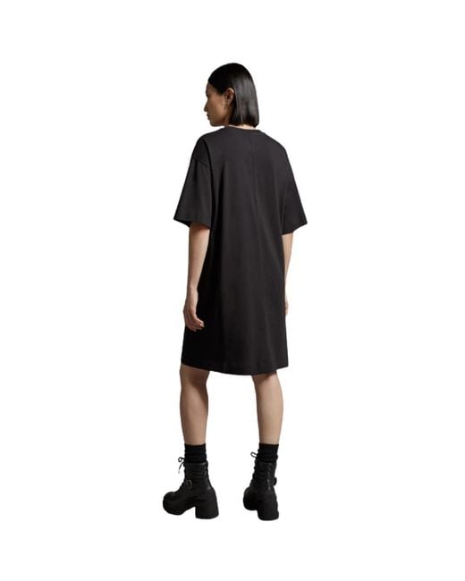 Moncler Kleedjes ,Zwart ,Katoen Zwarte Oversized T-Shirt Jurk in het Black