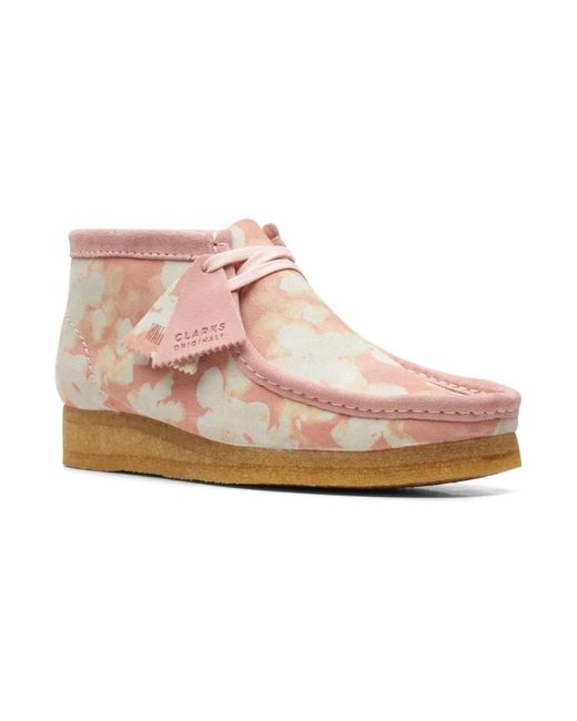 Clarks Pink Lace-Up Boots