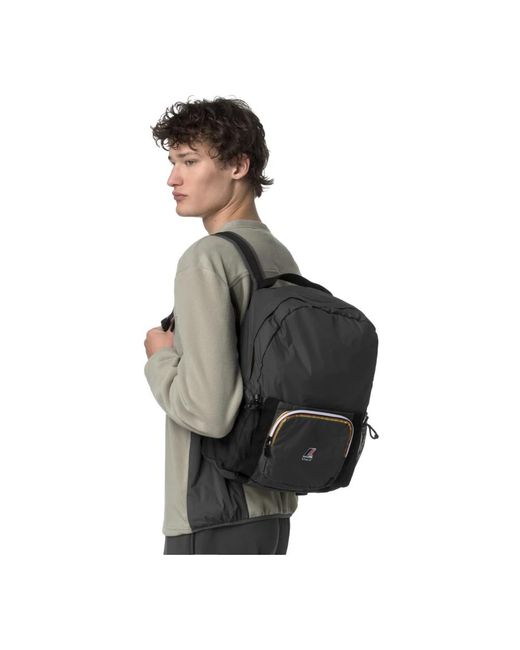 K-Way Black Backpacks for men