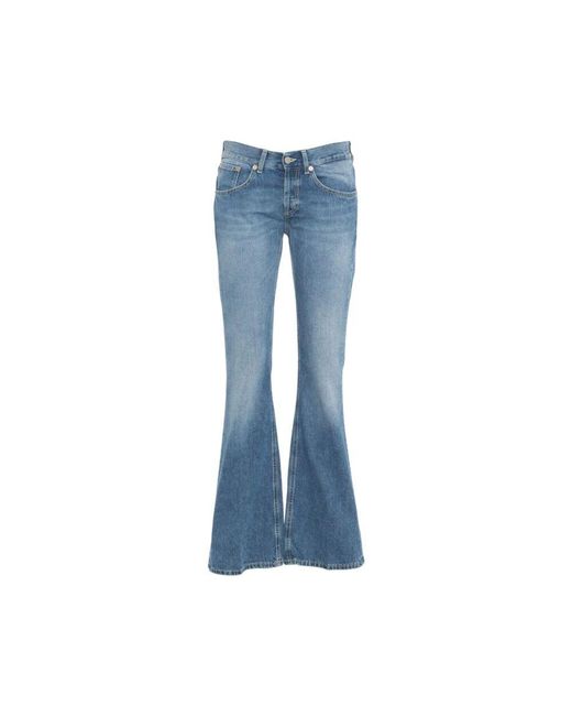 Dondup Blue Jeans Mit Ausgestelltem Bein Und Ziernähten