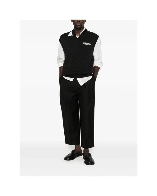 Jil Sander Black Wide Trousers for men