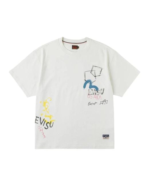 T-Shirts Evisu de hombre de color White