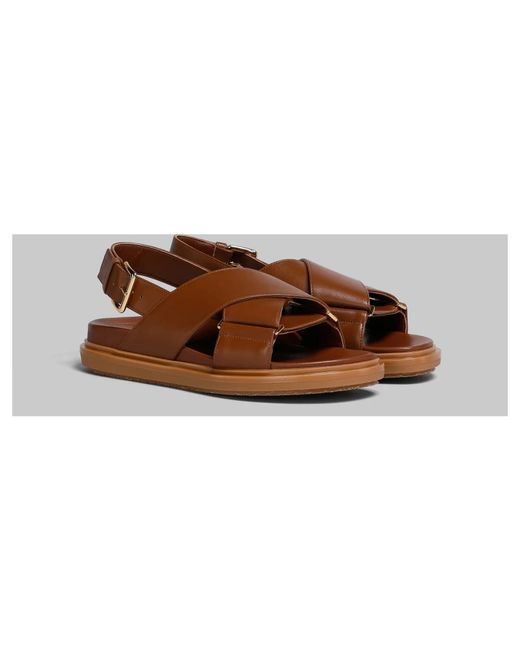 Flat Sandals Marni de color Brown