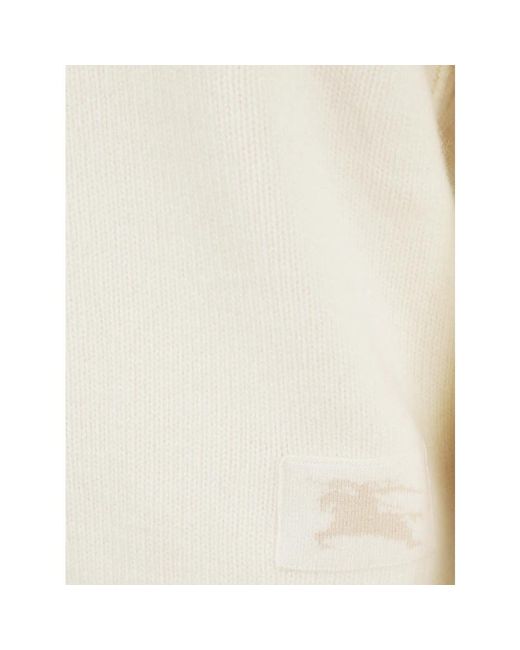 Burberry White Cashmere Knitwear