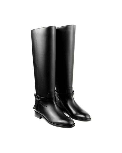 Jimmy Choo Black Lawton Knee Boot Flat