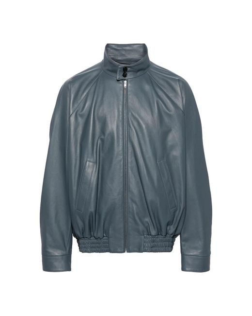 Marni Blue Leather Jackets for men