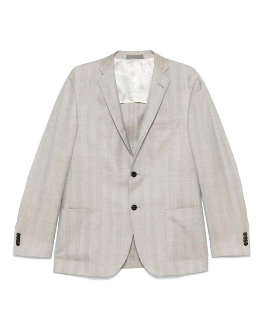 Corneliani Jassen ,Wol Luxe Wol Zijde Linnen Jas in het Gray voor heren