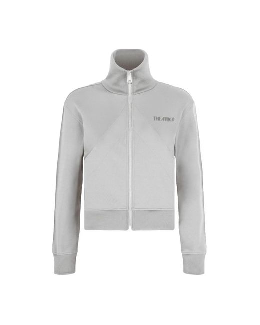 The Attico Melange Grijs Track Jacket Met Ritssluiting in het Gray