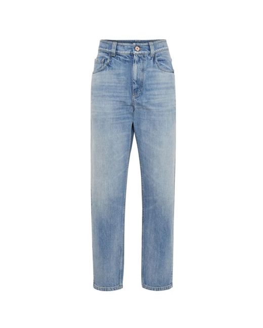 Brunello Cucinelli Blue Loose-Fit Jeans