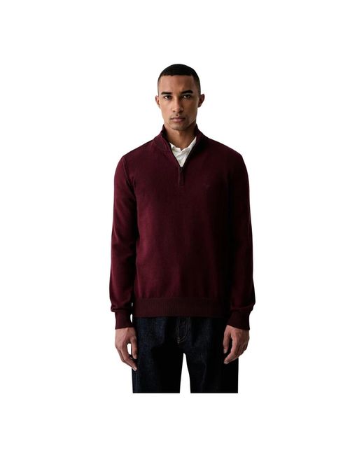 Emporio Armani Half-Zip Pullover in het Red voor heren