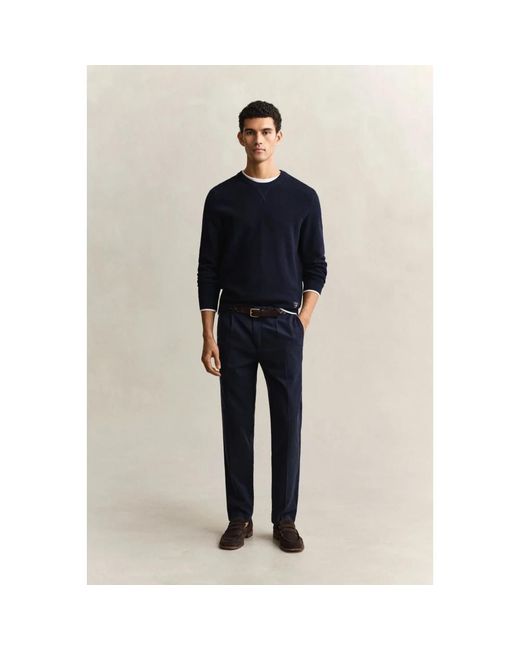 Gant Blue Straight Trousers for men