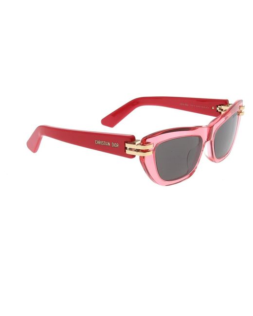 Dior Accessoires ,Rood ,Stijlvolle Zonnebril Met Uniek Design in het Red