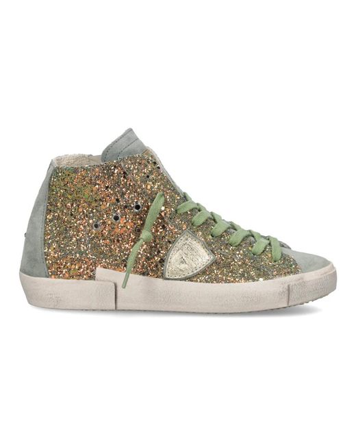 Philippe Model Schoenen ,Groen ,Leer Prsx Tennis in het Gray