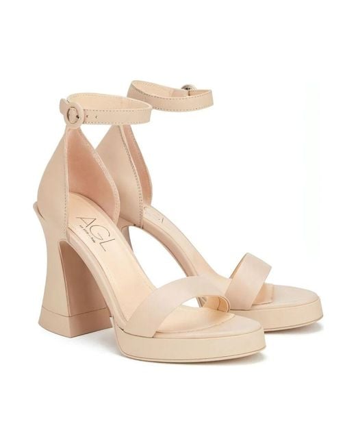 High Heel Sandals Agl Attilio Giusti Leombruni de color Natural