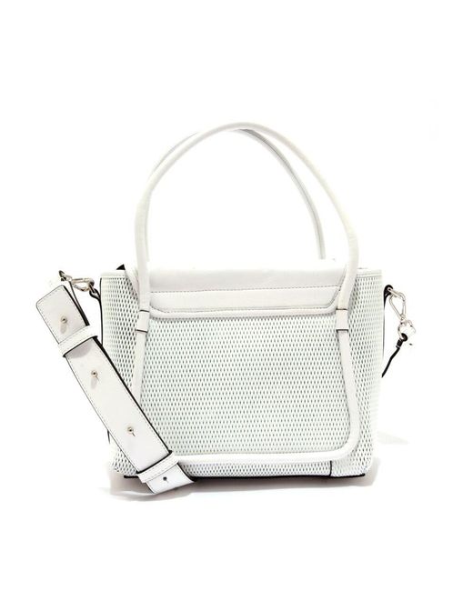 Hogan White Perforierte Ledertasche