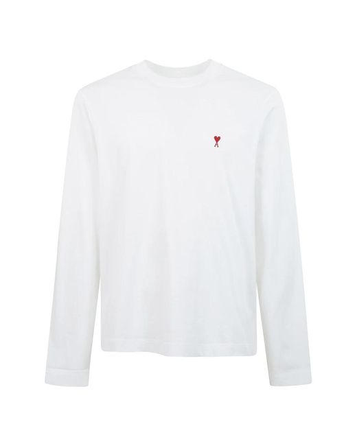 AMI White Paris Long-Sleeve T-Shirt for men