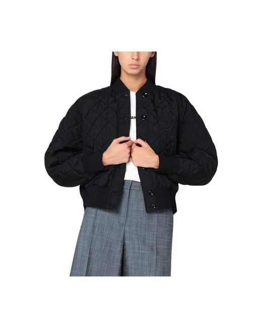 Jil Sander Black Bomber Jackets
