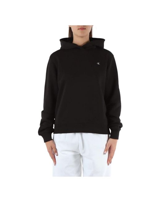 Sudadera con capucha de algodón con logo Calvin Klein de color Black