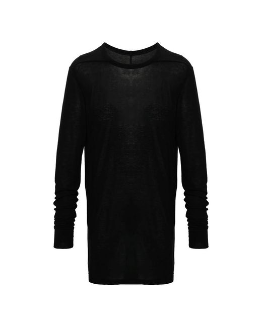 Rick Owens Schwarzes langarm-jersey-t-shirt in Black für Herren