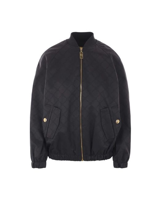 Elisabetta Franchi Black Schwarze Bomberjacke Mit Wattierung