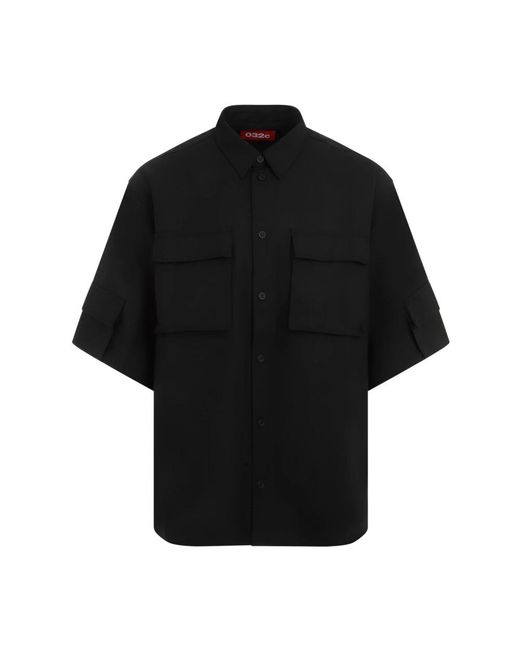 032c Black Short Sleeve Shirts for men
