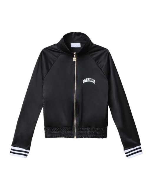 Gaelle Paris Jassen ,Zwart ,Katoen Zwarte Rits Hoodie Stretch Stof in het Blue