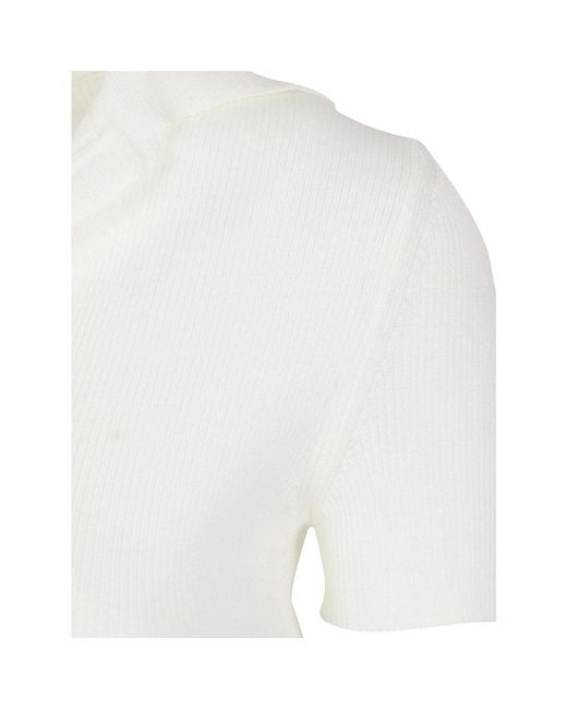 Max Mara White V-Neck Knitwear