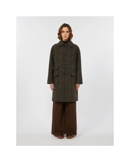 Weekend by Maxmara Tweed Wollen Jas Prince Of Wales in het Gray