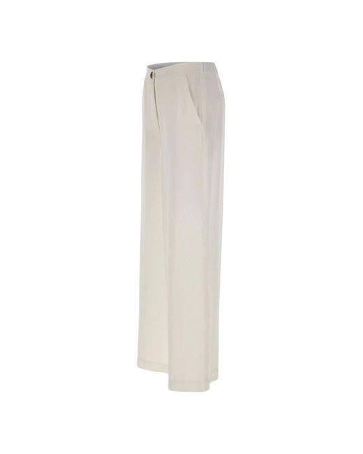 Marella White Wide Trousers