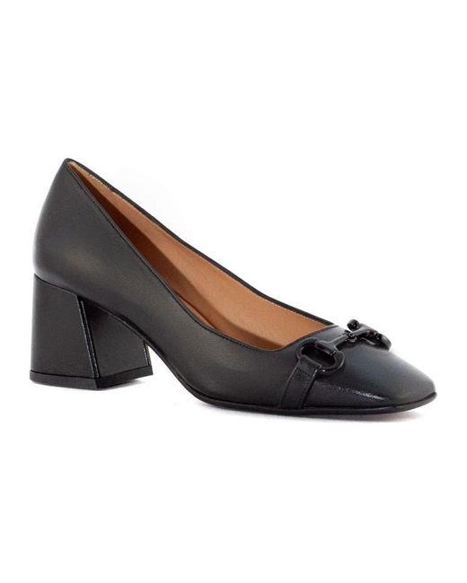 Mara Bini Blue Schwarze Lederschuhe Mit Spitzer Kappe