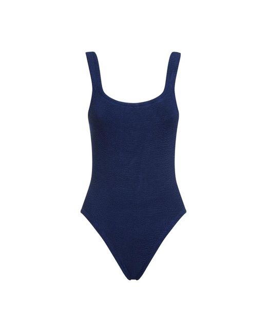 Squareneck swimsuit di Hunza G in Blue