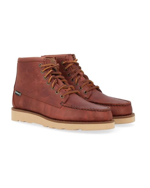 Sebago Brown Lace-Up Boots for men