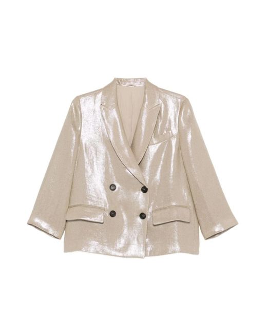 Brunello Cucinelli Natural Blazers
