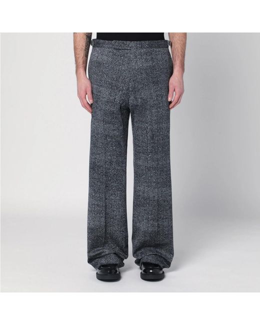 Prada Gray Wide Trousers for men