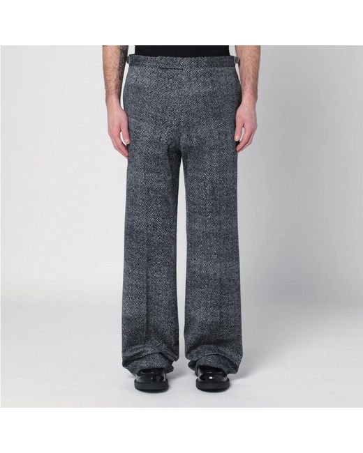 Prada Wide Trousers in Gray for Men | Lyst